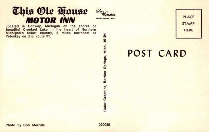 Inland House (This Ole House Motor Inn, Conway Inn) - Vintage Postcard